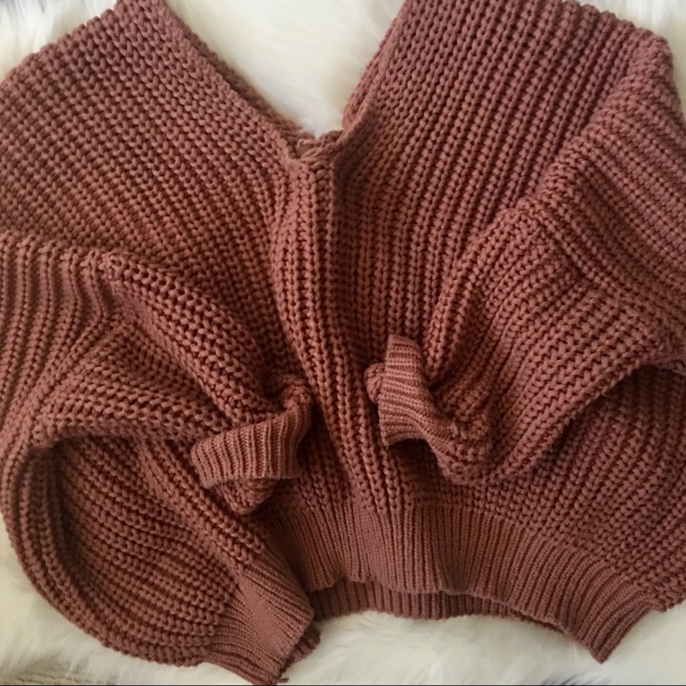 LAST 1️⃣ V Neck Cable Knit Dolman Sweater - Picture 5 of 5